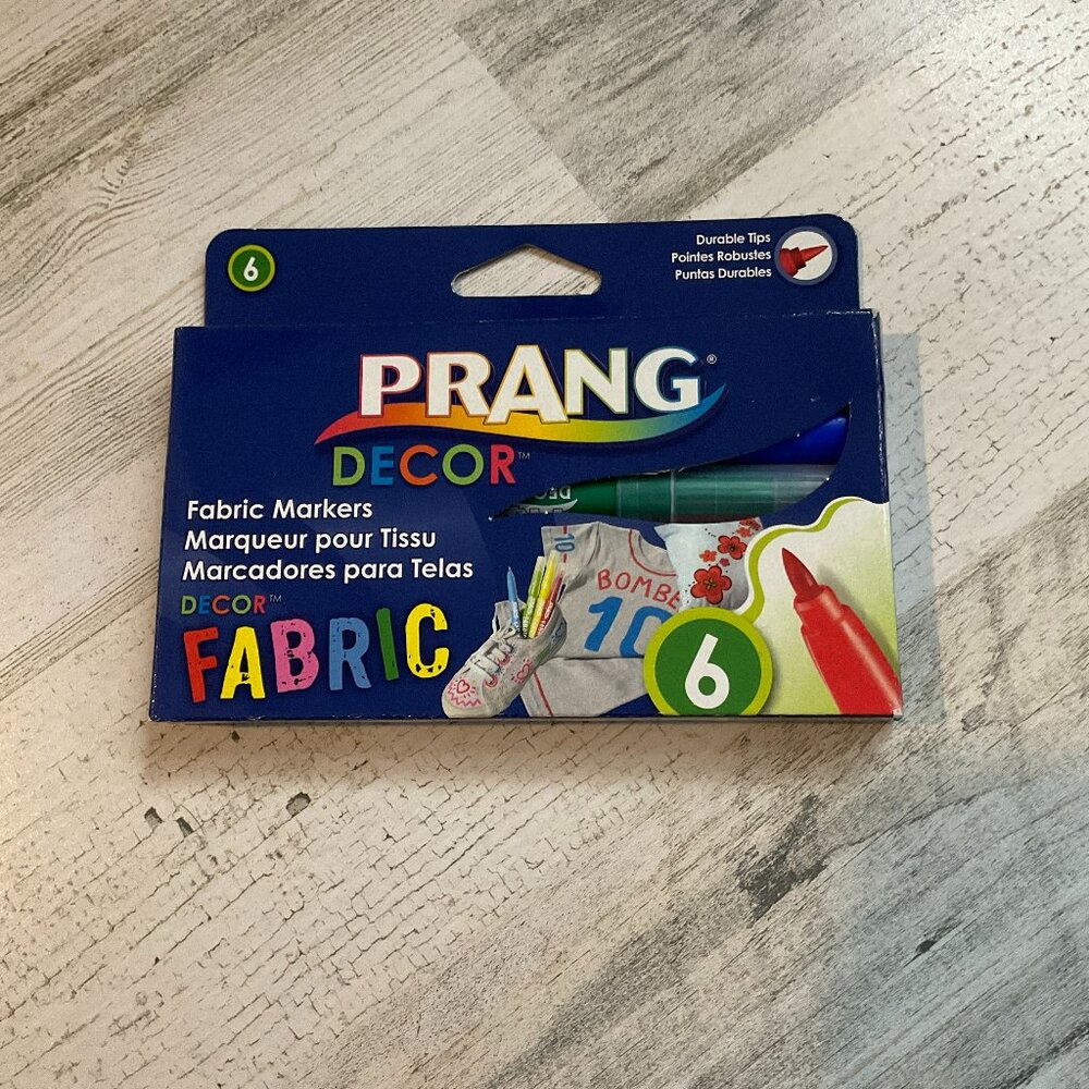 NEW Prang Fabric Markers Set of 6 Durable Tip Arts Crafts Decorating
